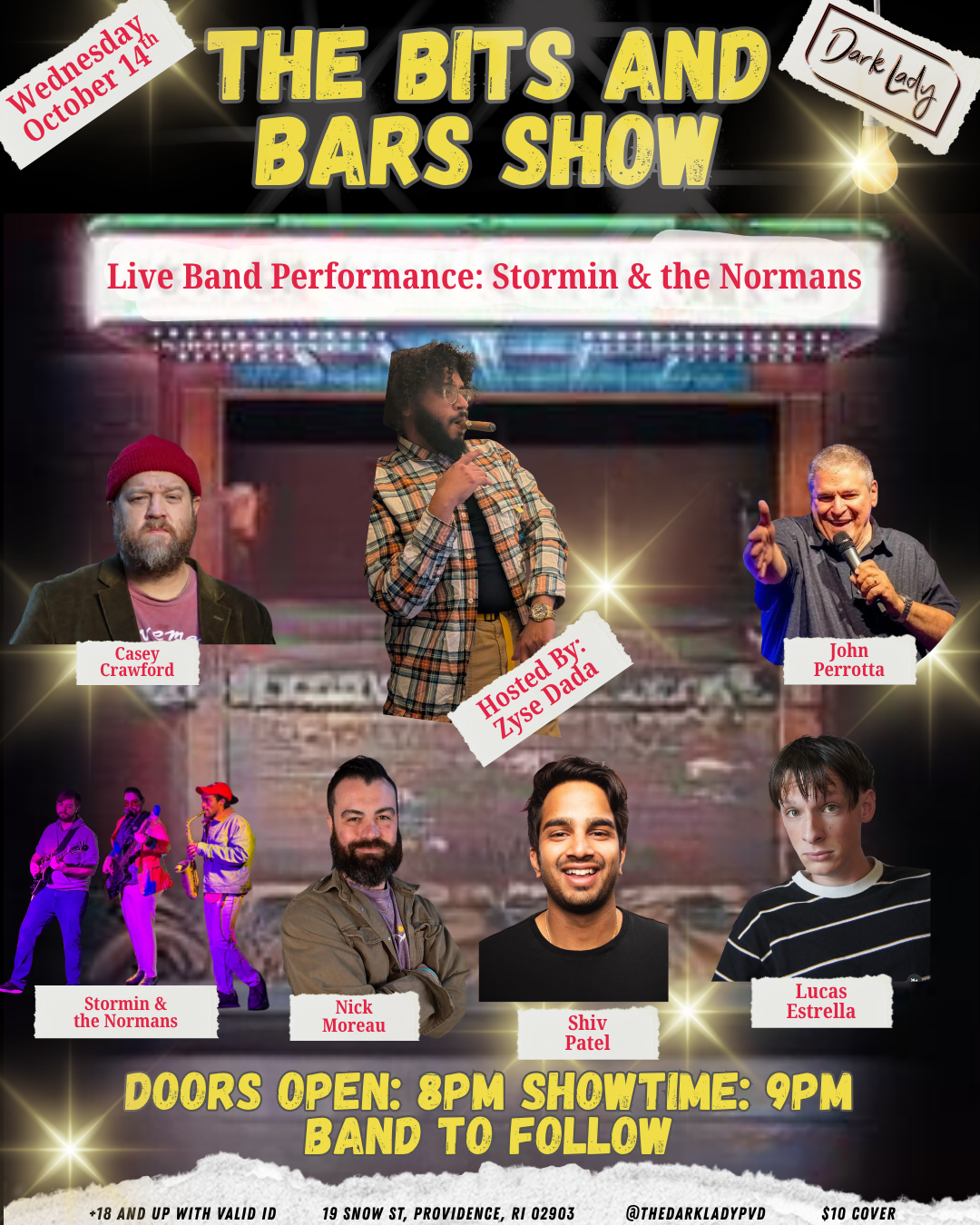 Flyer for The Bits and Bars Show at The Dark Lady in Providence, RI
